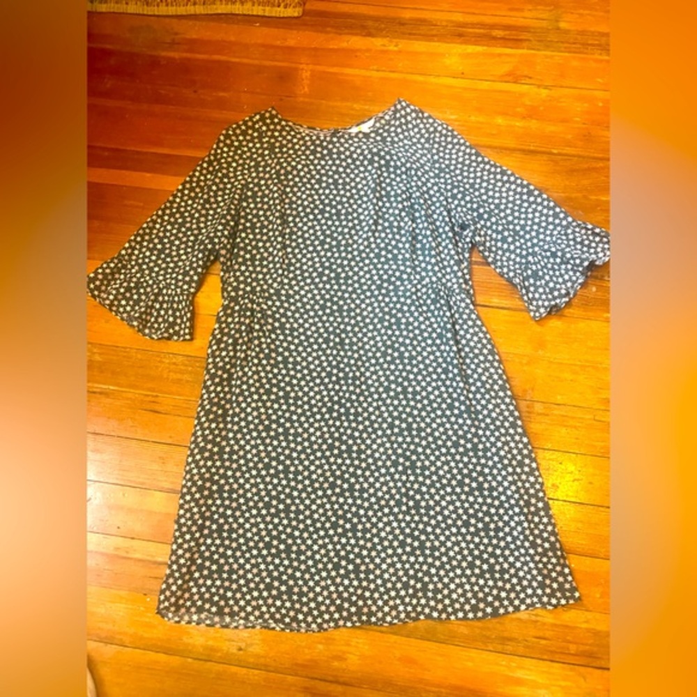 Women’s Boden Shift Dress with Bell Sleeves, Star Pattern and Pockets, US 14R